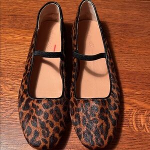 Madewell the Greta ballet flat in Cheetah calf-hair
